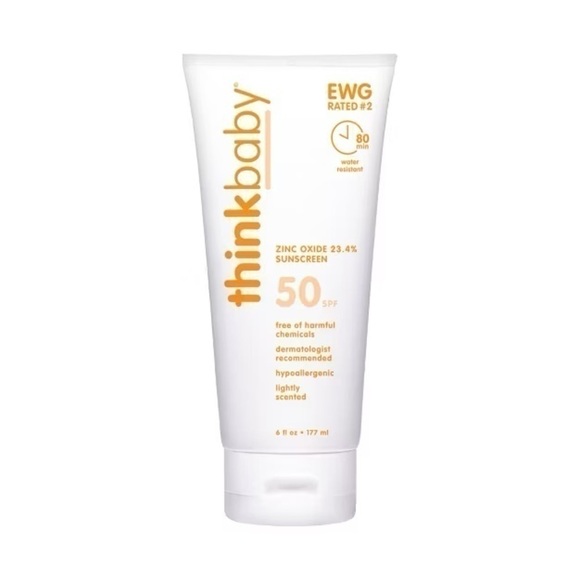 NEW Large thinkbaby Mineral Sunscreen Lotion SPF 50 - 6 fl oz - Picture 1 of 13